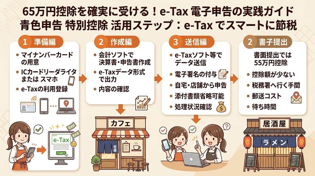 e-Taxでの電子申告方法|65万円控除の条件を満たす