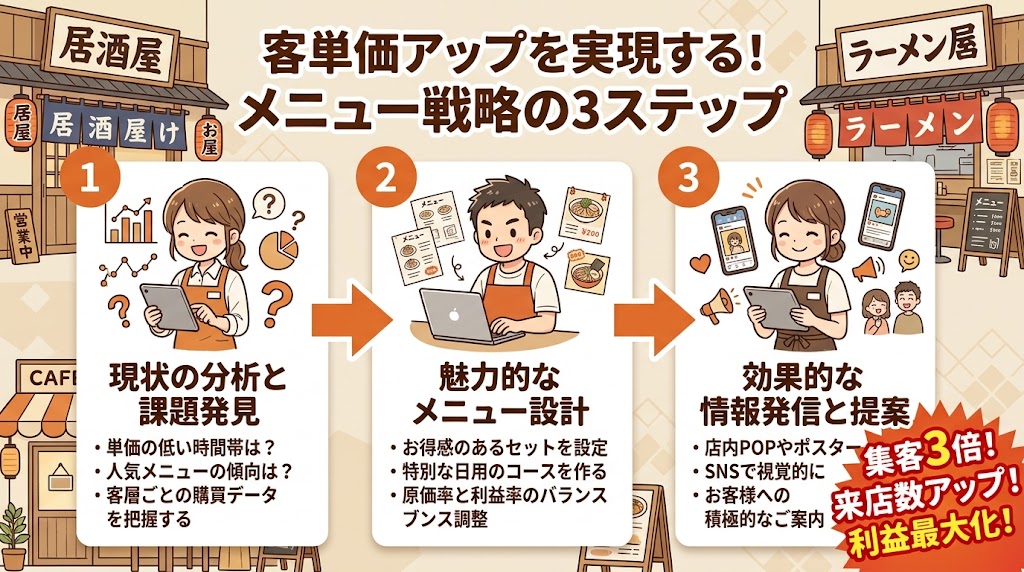 セットメニュー・コースメニューで客単価を底上げする