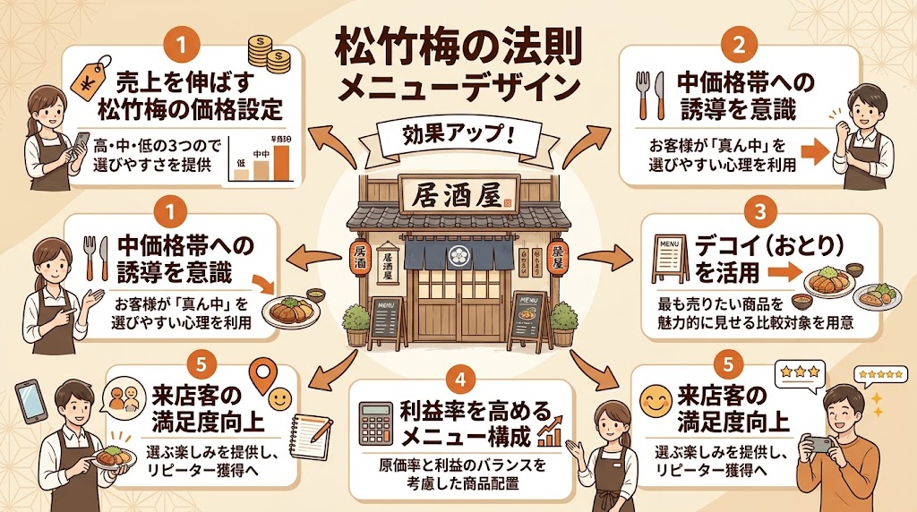 松竹梅の法則・デコイ効果を活用したメニュー戦略