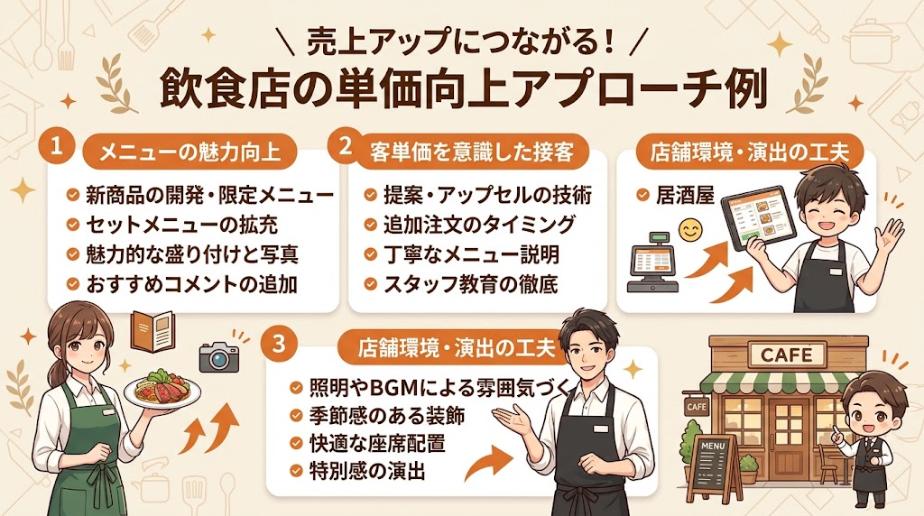 飲食店の客単価アップ成功事例3選