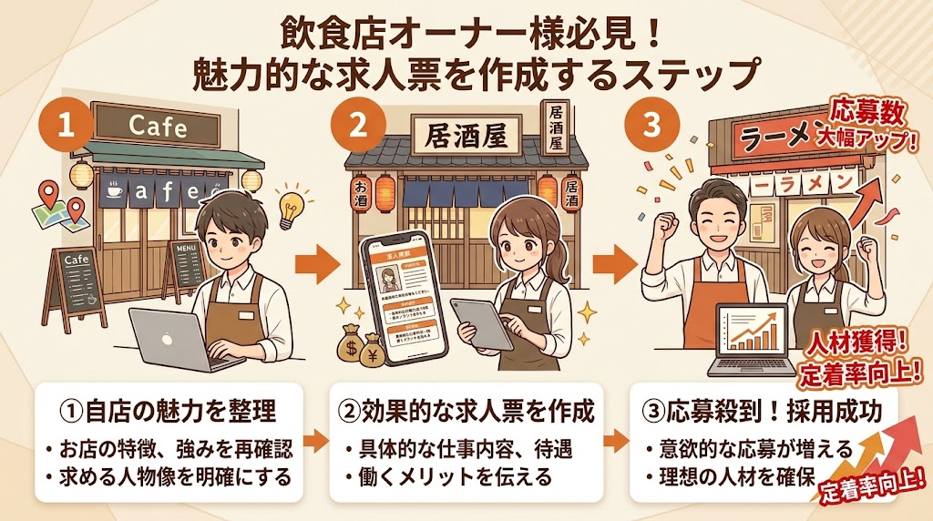 応募が集まる飲食店の求人広告の書き方7つのポイント