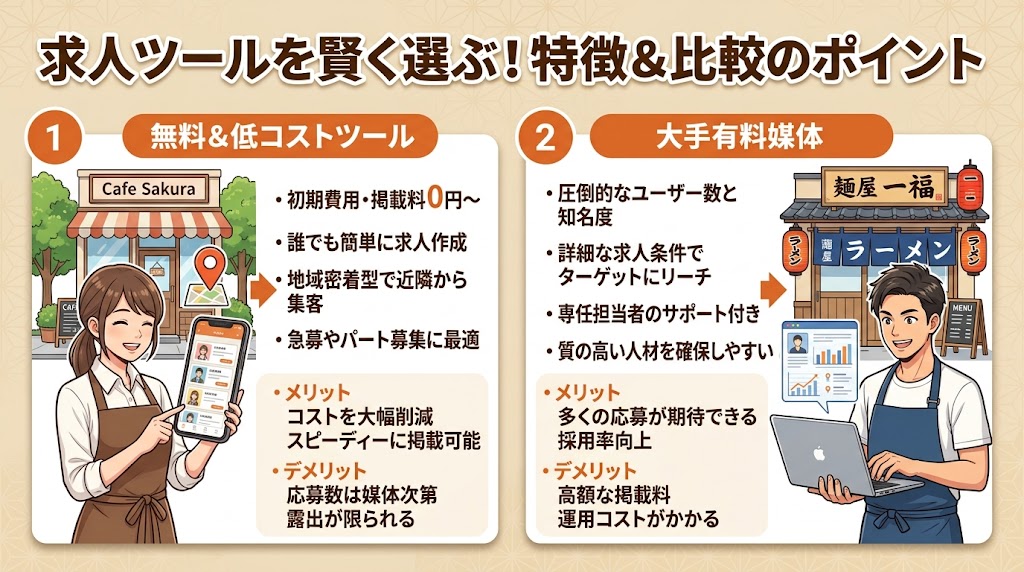 主要求人媒体の特徴比較と選び方