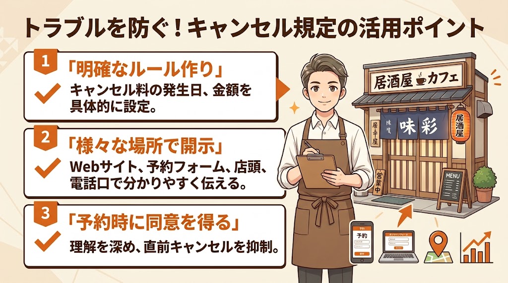 対策1:キャンセルポリシーの作成と明示