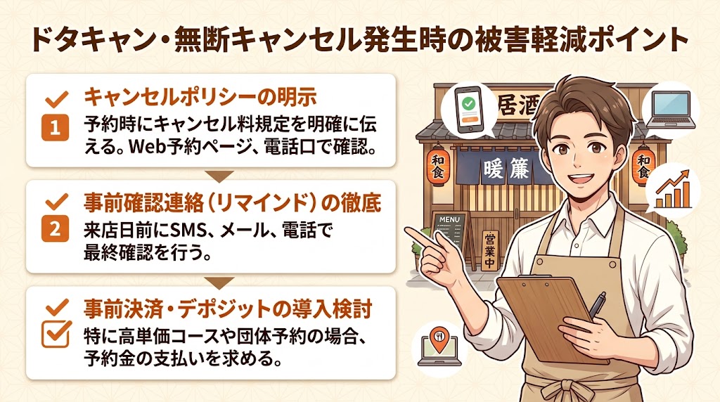 対策7:ノーショー発生時のダメージを最小化する方法