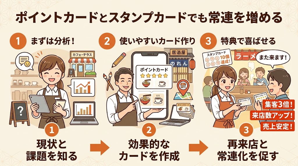 ポイントカード・スタンプカードで常連客を増やす