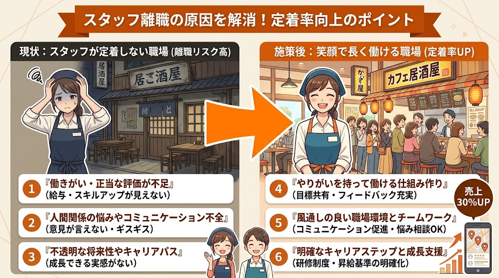 スタッフが辞める本当の理由TOP5を理解する