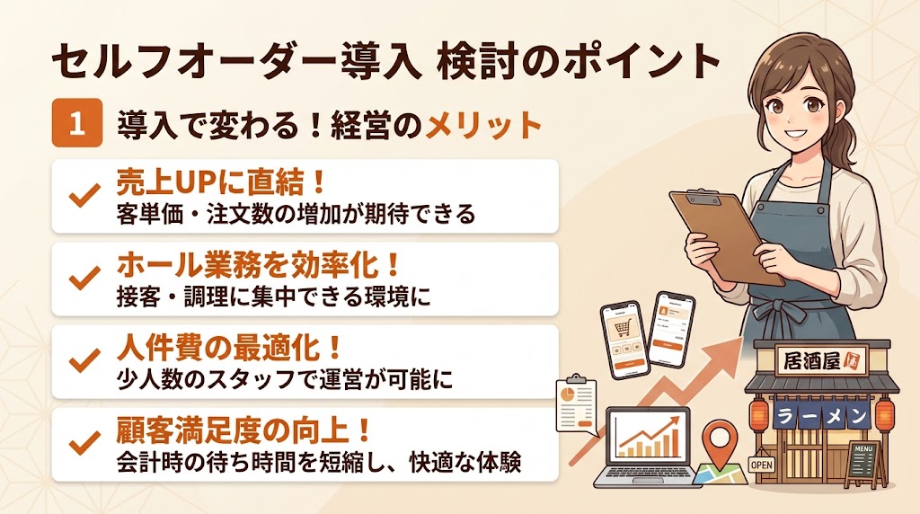 セルフオーダー導入で得られる5つのメリット