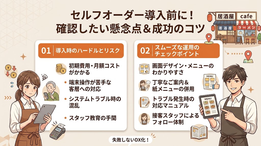 セルフオーダー導入のデメリットと注意点