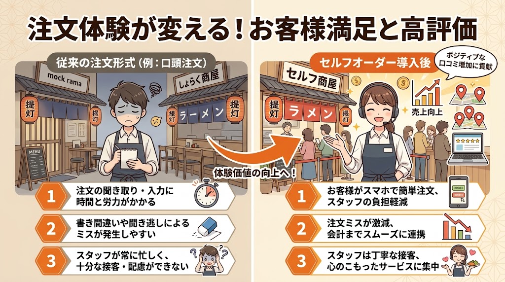 セルフオーダーと口コミの関係|注文体験が評価を変える