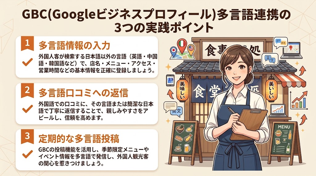Googleビジネスプロフィールとの多言語連携で集客を最大化