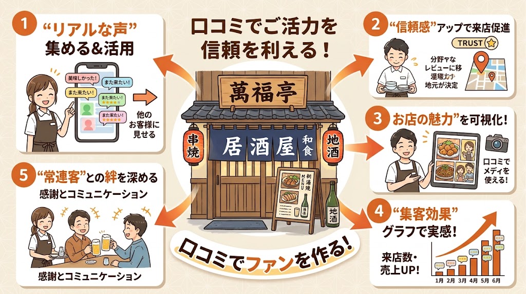 口コミ活用で信頼を構築し集客につなげる