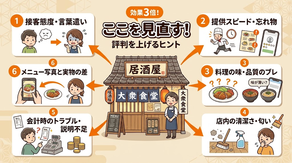 飲食店に悪い口コミがつく主な原因5つ
