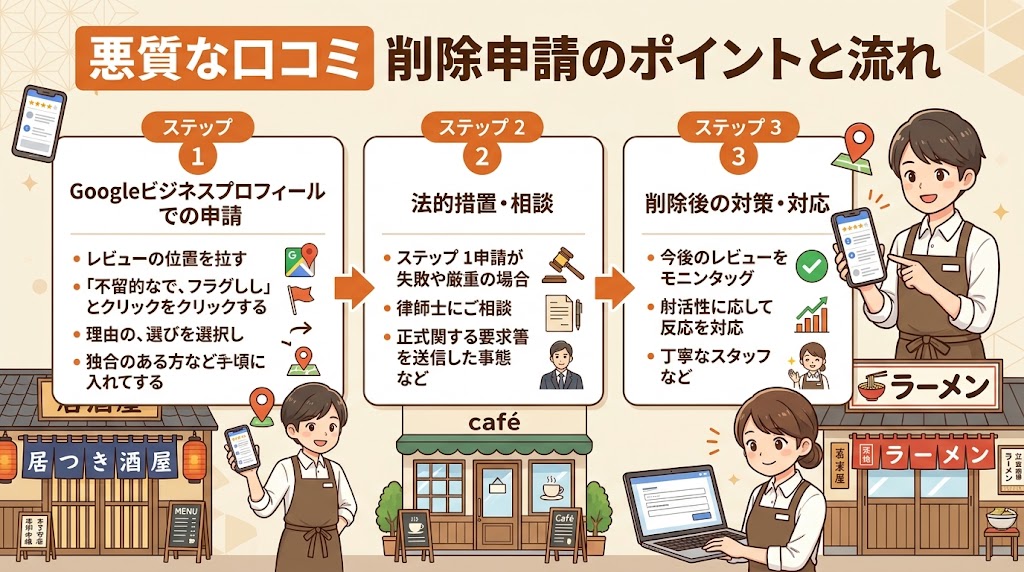 悪質な口コミの削除申請手順