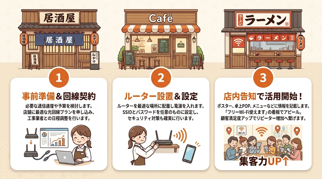 Wi-Fi導入の具体的な手順