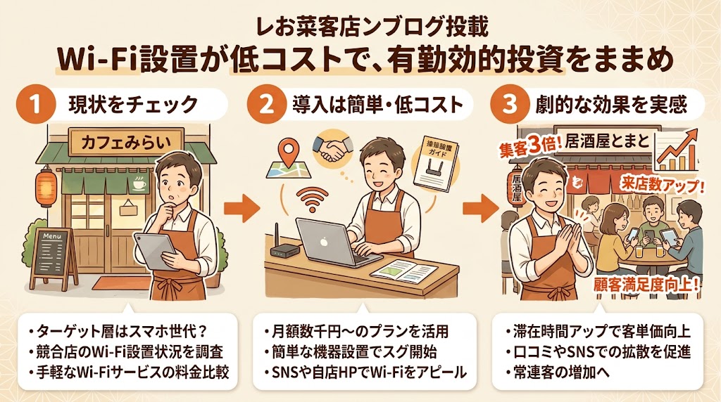 まとめ:Wi-Fi導入は低コストで始められる最強の集客投資