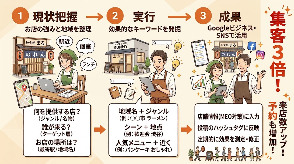 飲食店が狙うべきローカルキーワードの選び方