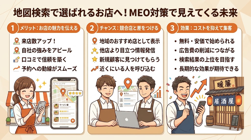 飲食店にMEO対策が必要な3つの理由