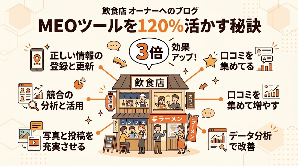 MEO対策ツール活用のコツの図解