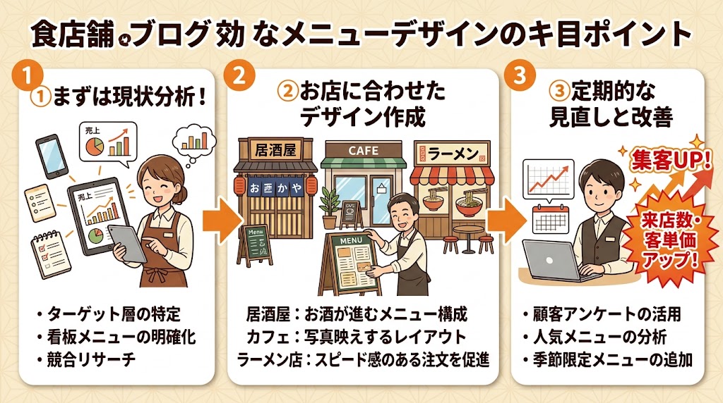 業種別！効果的なメニューデザインのポイント